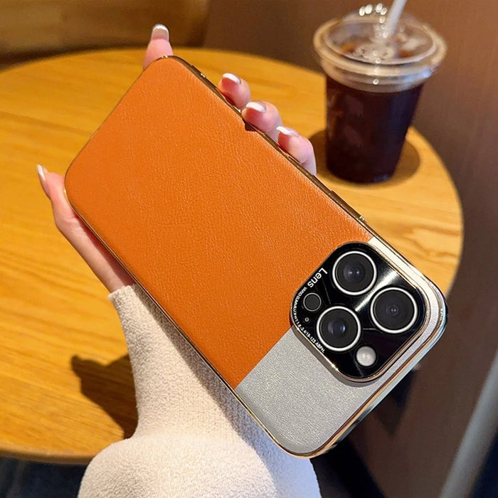 For iPhone 16 Pro Max Case Desert Silver Moon Electroplated Gold PC + PU Leather Phone Back Cover - 3