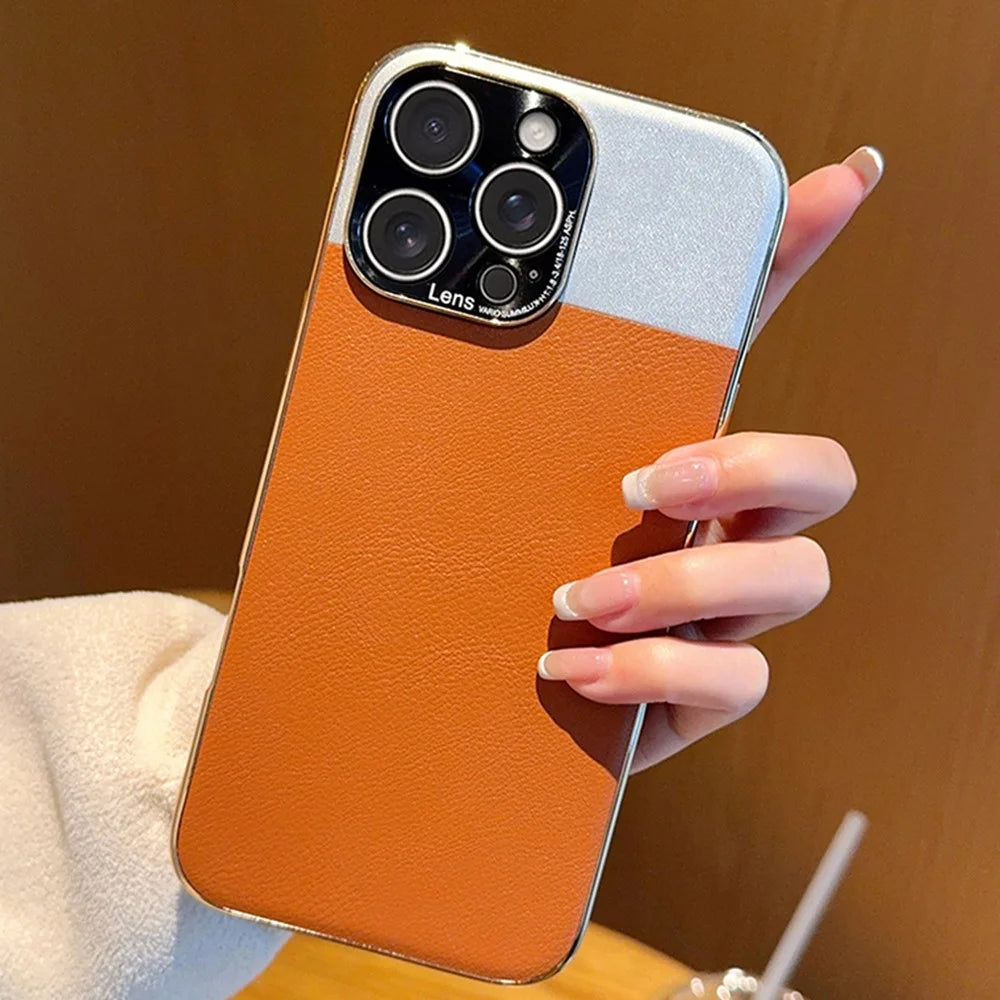 For iPhone 16 Pro Case Desert Silver Moon Electroplated Gold PC + PU Leather Phone Back Cover - 1