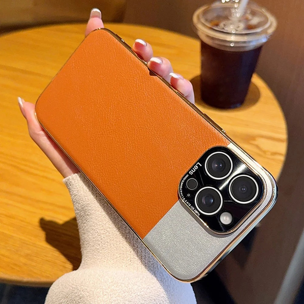 For iPhone 16 Pro Case Desert Silver Moon Electroplated Gold PC + PU Leather Phone Back Cover - 2