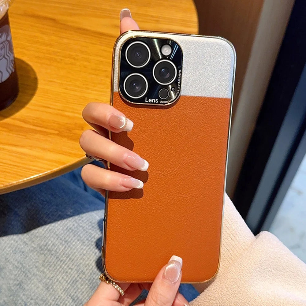 For iPhone 16 Pro Case Desert Silver Moon Electroplated Gold PC + PU Leather Phone Back Cover - 4