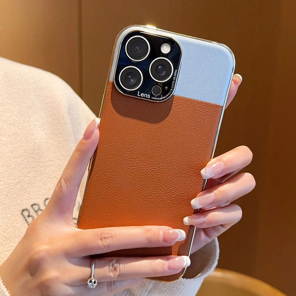 For iPhone 16 Pro Case Desert Silver Moon Electroplated Gold PC + PU Leather Phone Back Cover - 6