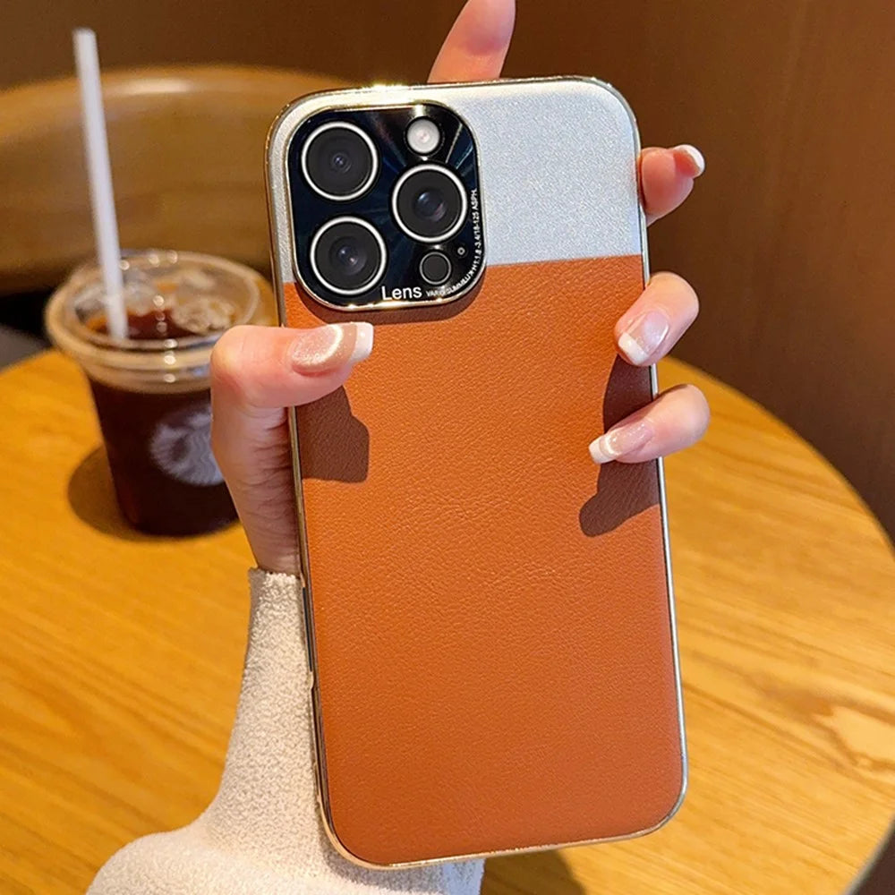 For iPhone 16 Pro Case Desert Silver Moon Electroplated Gold PC + PU Leather Phone Back Cover - 7