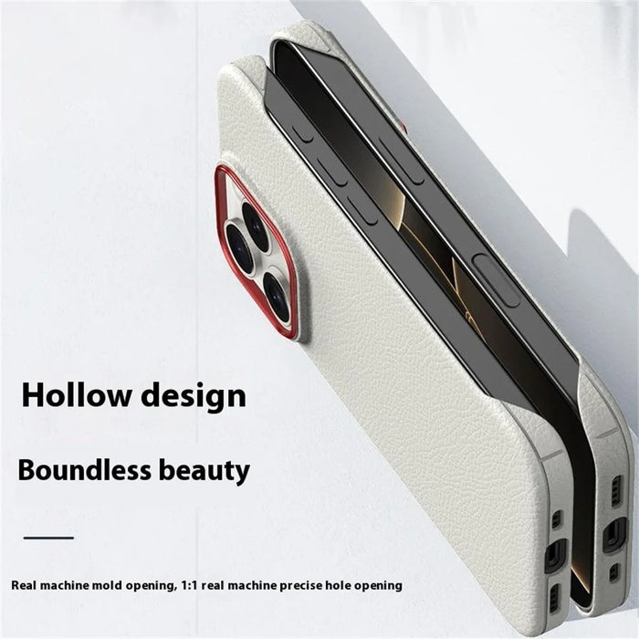 For iPhone 16 Pro Case Borderless Slim Anti Drop Leather Texture PC Phone Back Cover - Black - 2