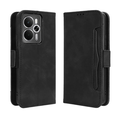 For Realme 14T 5G / Realme 14 5G Leather Case Phone Wallet Cover with Multiple Card Slots - Black - 1
