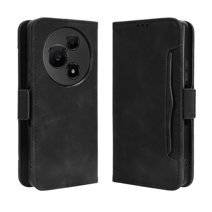 For TCL 60 NxtPaper 4G Leather Case Phone Wallet Cover with Multiple Card Slots - Black - 1