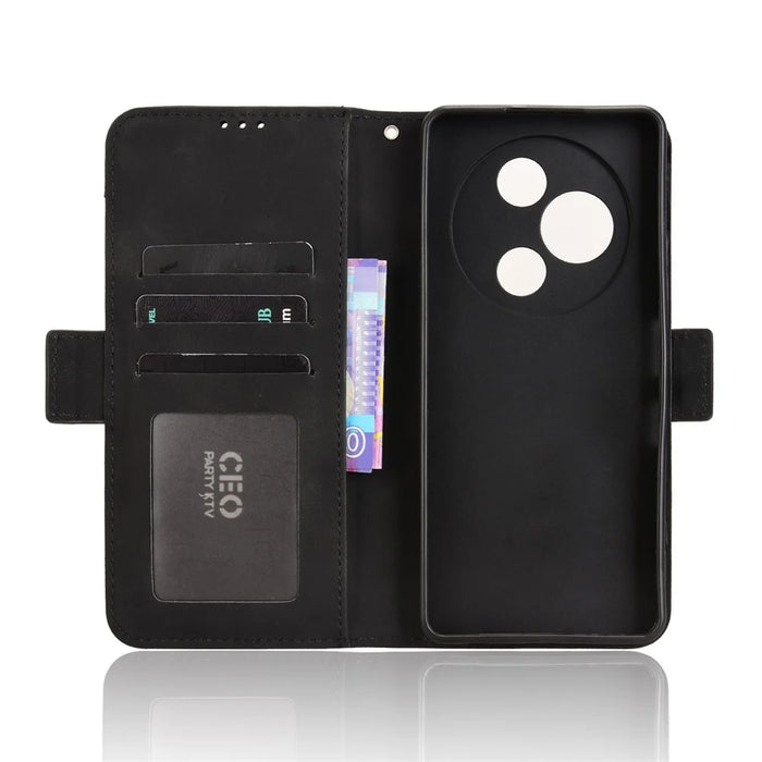 For TCL 60 NxtPaper 4G Leather Case Phone Wallet Cover with Multiple Card Slots - Black - 6