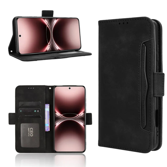 For vivo X200 Ultra 5G Leather Case Phone Wallet Cover with Multiple Card Slots - Black - 2
