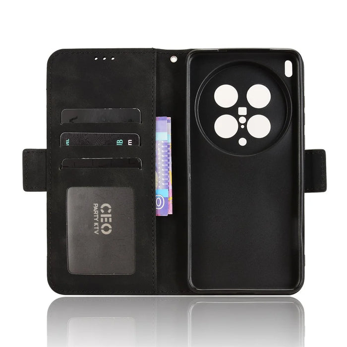 For vivo X200 Ultra 5G Leather Case Phone Wallet Cover with Multiple Card Slots - Black - 6
