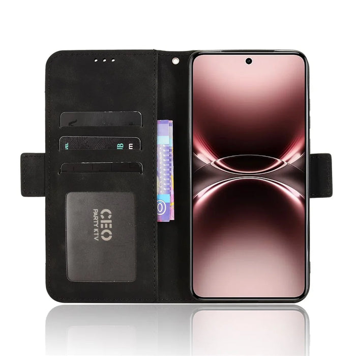For vivo X200 Ultra 5G Leather Case Phone Wallet Cover with Multiple Card Slots - Black - 7