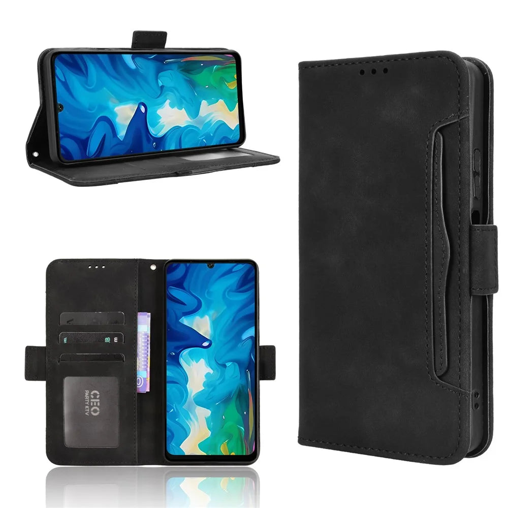 For Doogee Note 59 Pro / Doogee Note 59 Leather Case Phone Wallet Cover with Multiple Card Slots - Black - 2