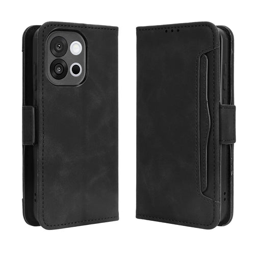 For OnePlus 13T 5G Leather Case Phone Wallet Cover with Multiple Card Slots - Black - 1