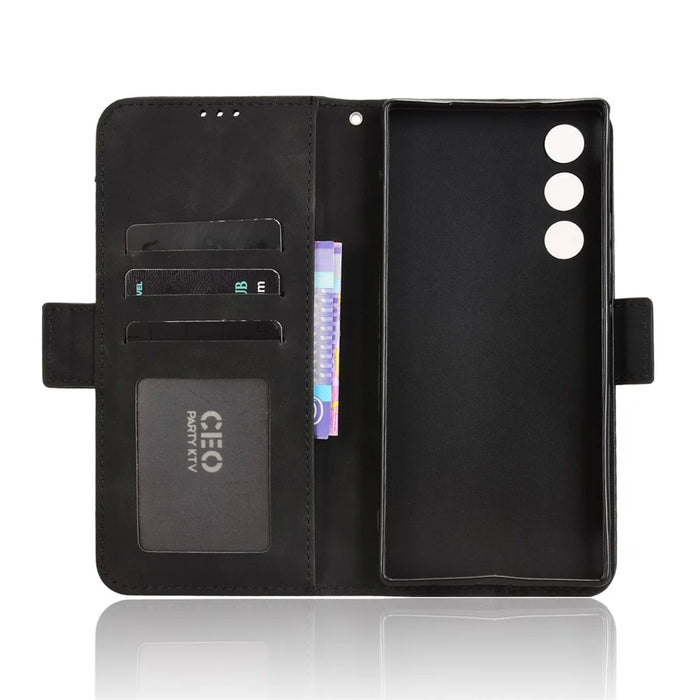 For ZTE nubia RedMagic 10 Air 5G Leather Case Phone Wallet Cover with Multiple Card Slots - Black - 6