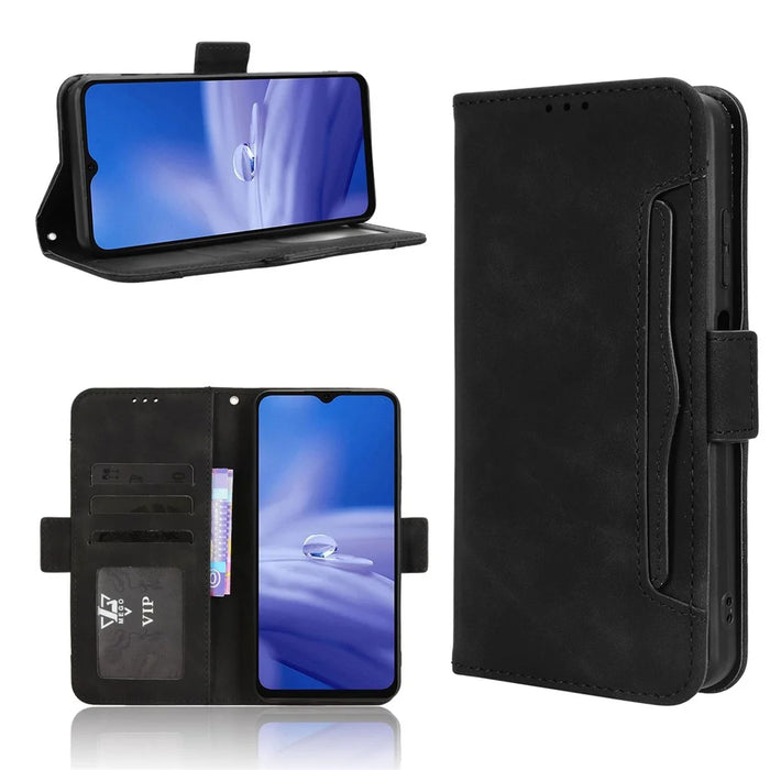 For Ulefone Note 19 Leather Case Phone Wallet Cover with Multiple Card Slots - Black - 2