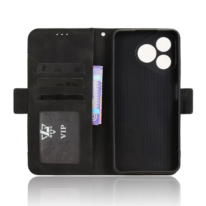 For Ulefone Note 19 Leather Case Phone Wallet Cover with Multiple Card Slots - Black - 6