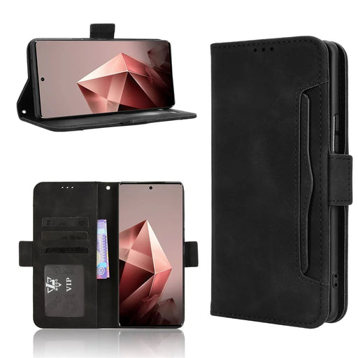 For Infinix Note 50s 5G Leather Case Phone Wallet Cover with Multiple Card Slots - Black - 2