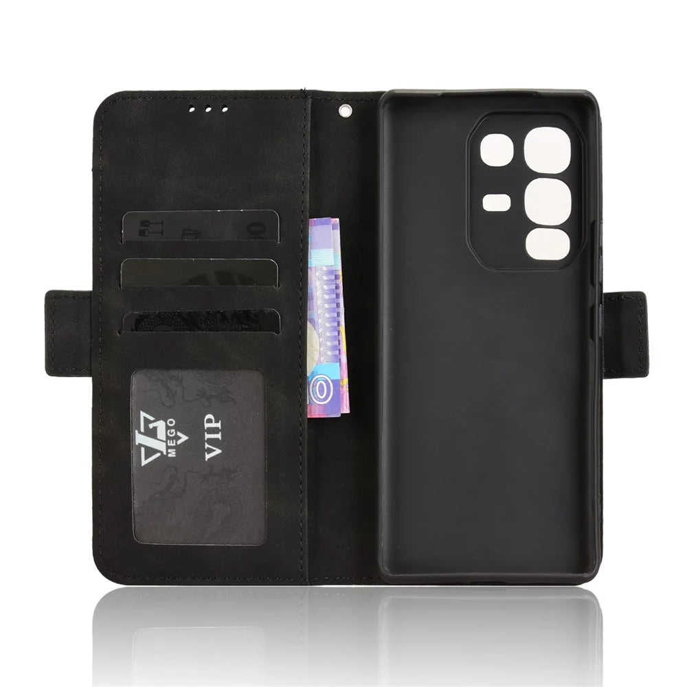 For Infinix Note 50s 5G Leather Case Phone Wallet Cover with Multiple Card Slots - Black - 6