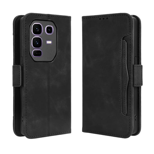 For Infinix Note 50 Pro+ 5G Leather Case Phone Wallet Cover with Multiple Card Slots - Black - 1