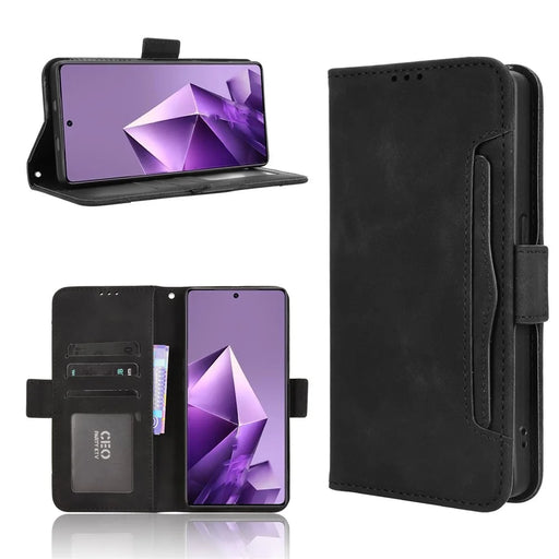 For Infinix Note 50 Pro+ 5G Leather Case Phone Wallet Cover with Multiple Card Slots - Black - 2