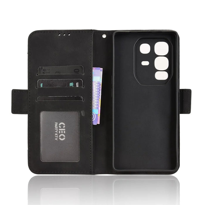 For Infinix Note 50 Pro+ 5G Leather Case Phone Wallet Cover with Multiple Card Slots - Black - 6