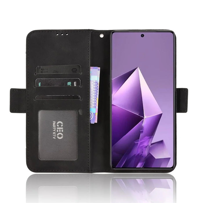 For Infinix Note 50 Pro+ 5G Leather Case Phone Wallet Cover with Multiple Card Slots - Black - 7