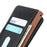 KHAZNEH For iPhone 17 Case Litchi Texture Genuine Cow Leather Flip Phone Cover - Black - 5