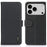 KHAZNEH For iPhone 18 Pro Max / 17 Pro Max Case Litchi Texture Genuine Cow Leather Flip Phone Cover - Black - 1