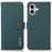 KHAZNEH for iPhone 17 Case Genuine Cow Leather RFID Blocking Wallet Phone Cover - Green - 1