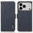 KHAZNEH for iPhone 18 Pro / 17 Pro Phone Case RFID Blocking Wallet Litchi Texture Genuine Cow Leather Cover - Blue - 1