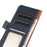 KHAZNEH for iPhone 18 Pro / 17 Pro Phone Case RFID Blocking Wallet Litchi Texture Genuine Cow Leather Cover - Blue - 5