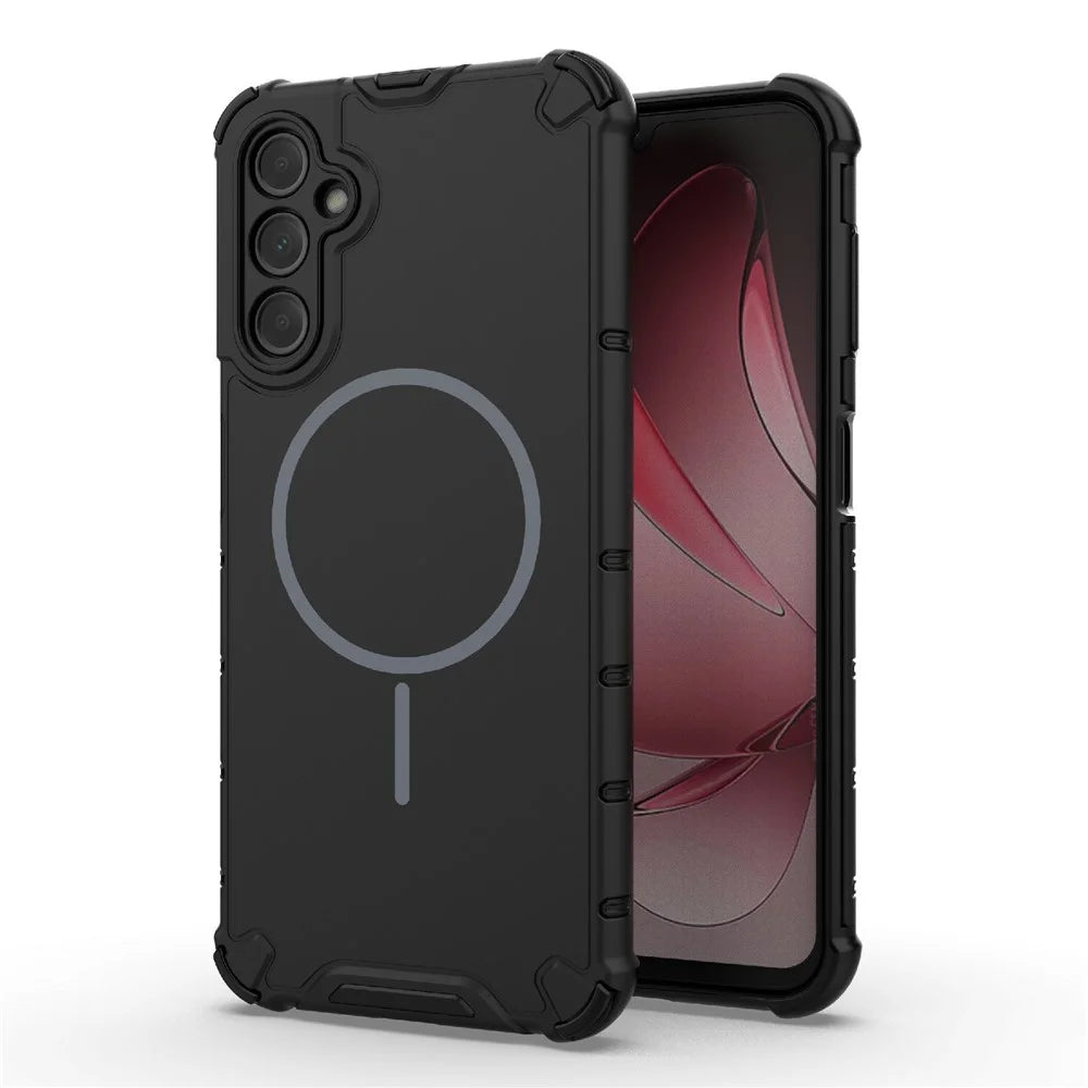 For Samsung Galaxy A14 5G  /  4G Magnetic Case Heat Dissipation Shockproof TPU + PC Phone Back Cover - Black - 1