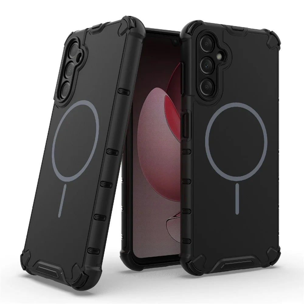 For Samsung Galaxy A14 5G  /  4G Magnetic Case Heat Dissipation Shockproof TPU + PC Phone Back Cover - Black - 2