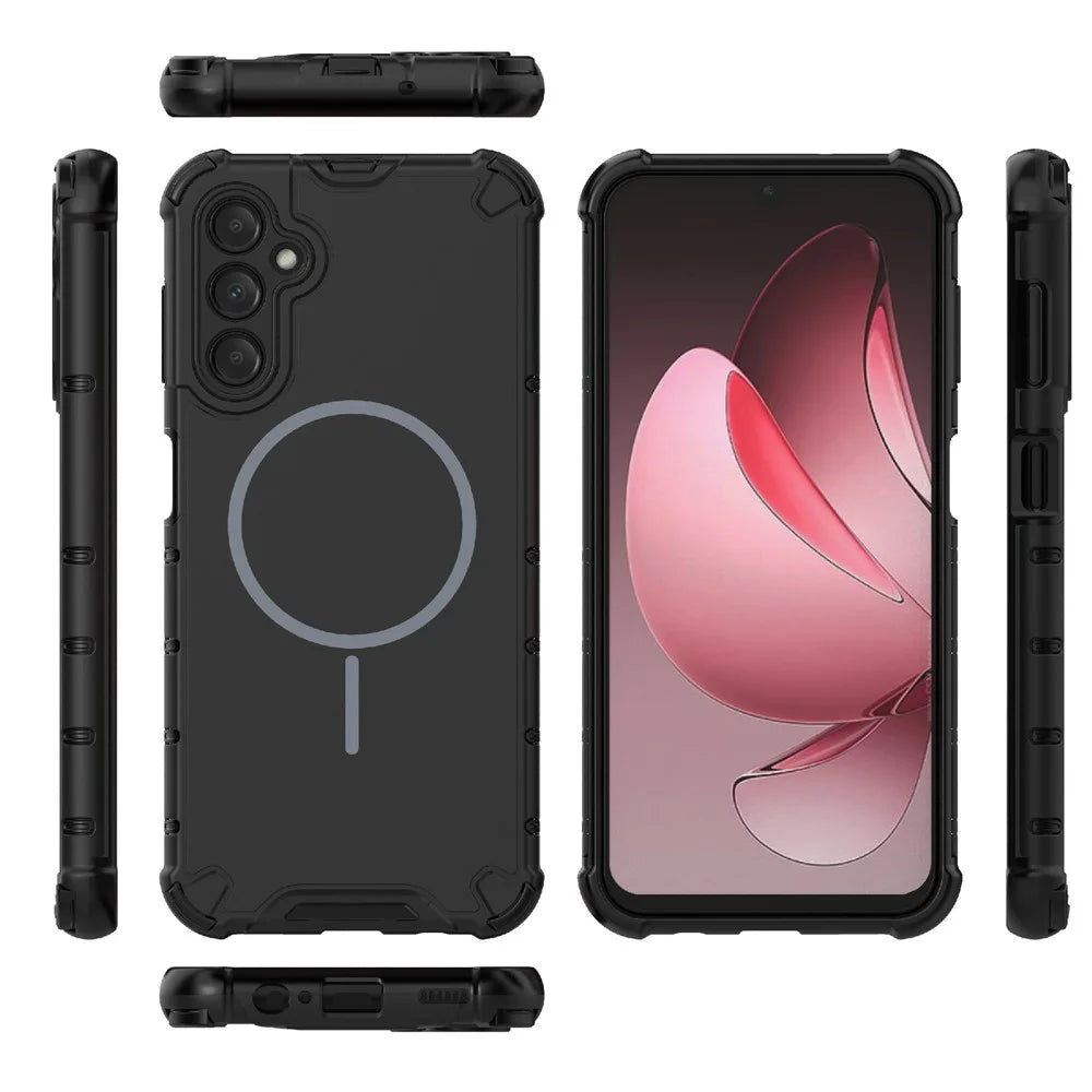 For Samsung Galaxy A14 5G  /  4G Magnetic Case Heat Dissipation Shockproof TPU + PC Phone Back Cover - Black - 3