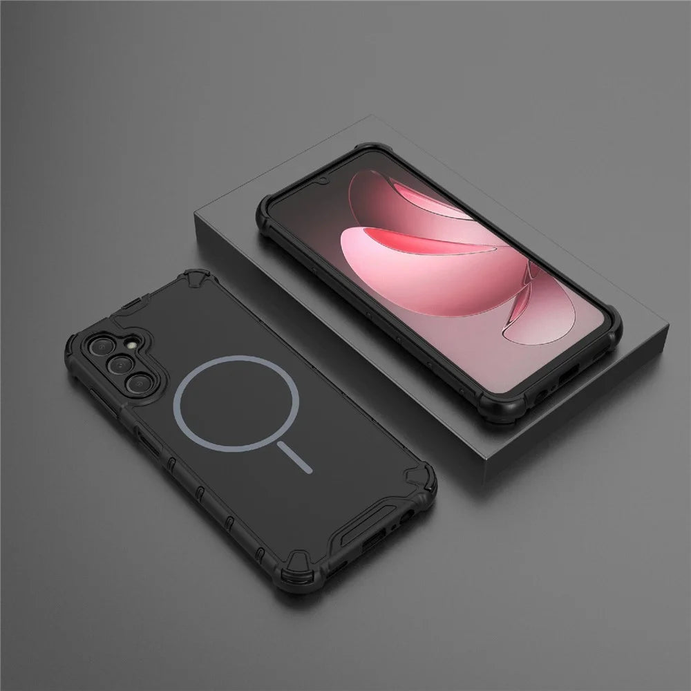 For Samsung Galaxy A14 5G  /  4G Magnetic Case Heat Dissipation Shockproof TPU + PC Phone Back Cover - Black - 4