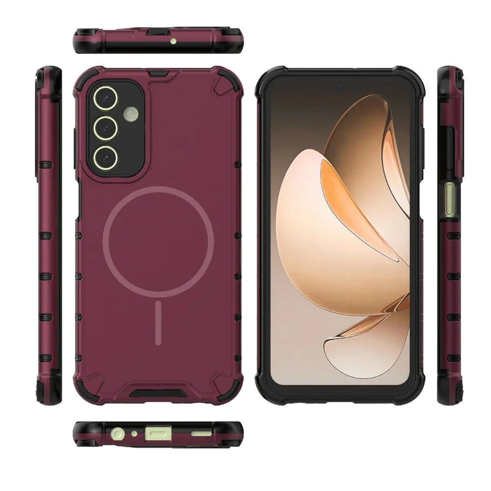 For Samsung Galaxy A15 5G  /  4G Magnetic Case Heat Dissipation Shockproof TPU + PC Phone Back Cover - Purple - 3