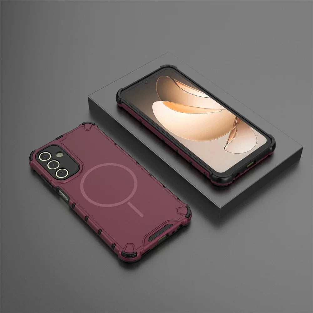 For Samsung Galaxy A15 5G  /  4G Magnetic Case Heat Dissipation Shockproof TPU + PC Phone Back Cover - Purple - 4