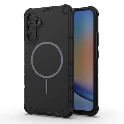 For Samsung Galaxy A34 5G Magnetic Case Heat Dissipation Shockproof TPU + PC Phone Back Cover - Black - 1