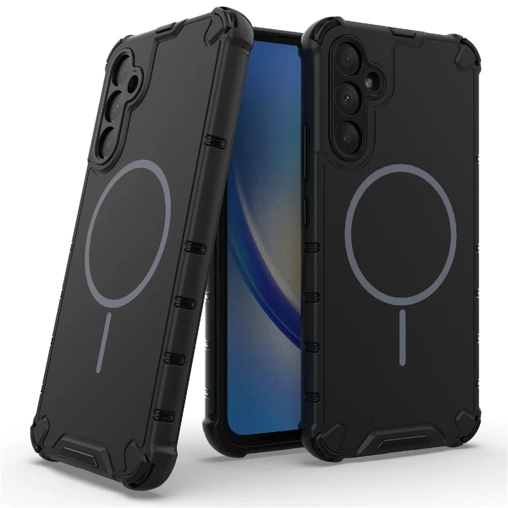 For Samsung Galaxy A34 5G Magnetic Case Heat Dissipation Shockproof TPU + PC Phone Back Cover - Black - 2