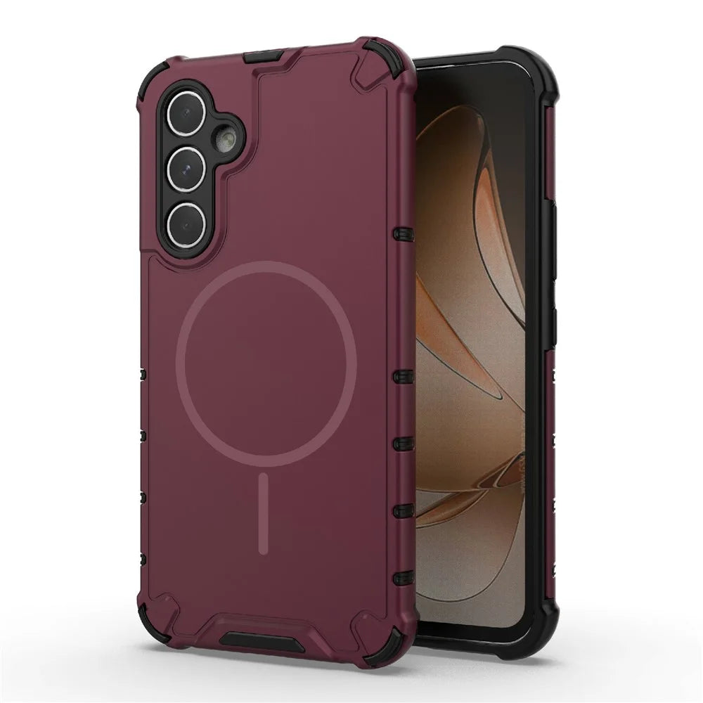 For Samsung Galaxy A54 5G Magnetic Case Heat Dissipation Shockproof TPU + PC Phone Back Cover - Purple - 1