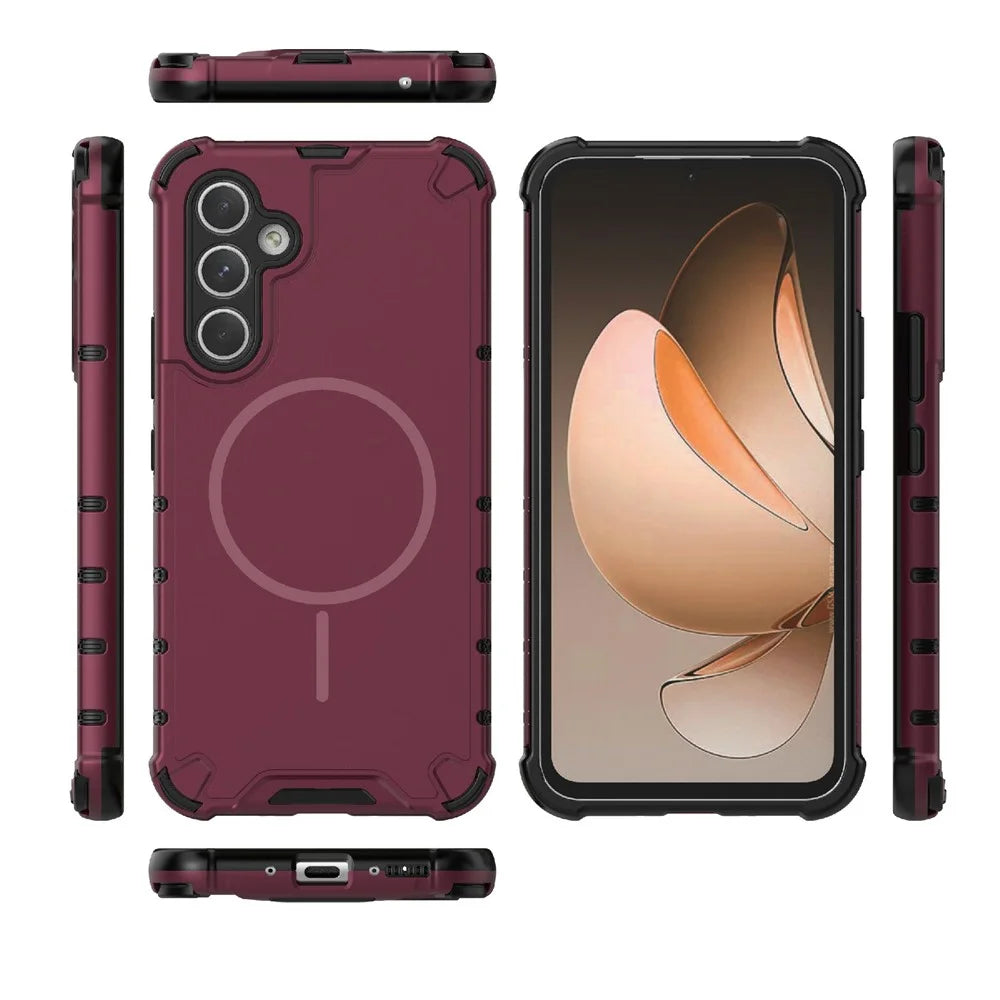 For Samsung Galaxy A54 5G Magnetic Case Heat Dissipation Shockproof TPU + PC Phone Back Cover - Purple - 3