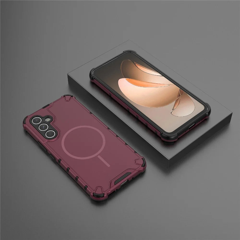 For Samsung Galaxy A54 5G Magnetic Case Heat Dissipation Shockproof TPU + PC Phone Back Cover - Purple - 4