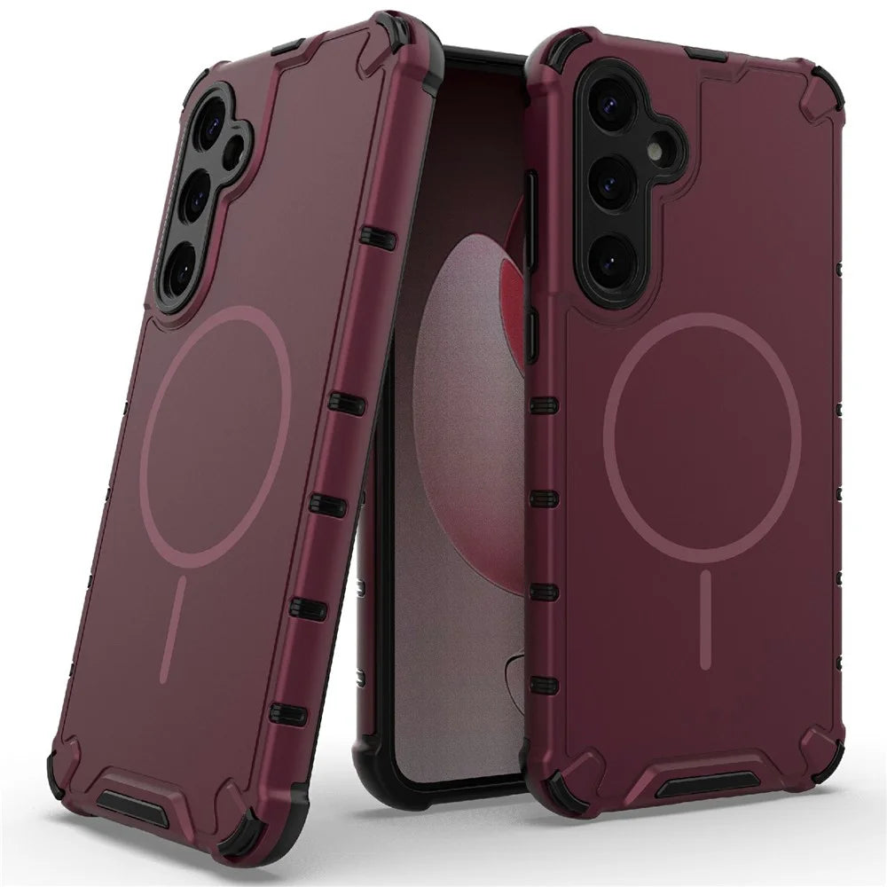 For Samsung Galaxy A35 5G Magnetic Case Heat Dissipation Shockproof TPU + PC Phone Back Cover - Purple - 2