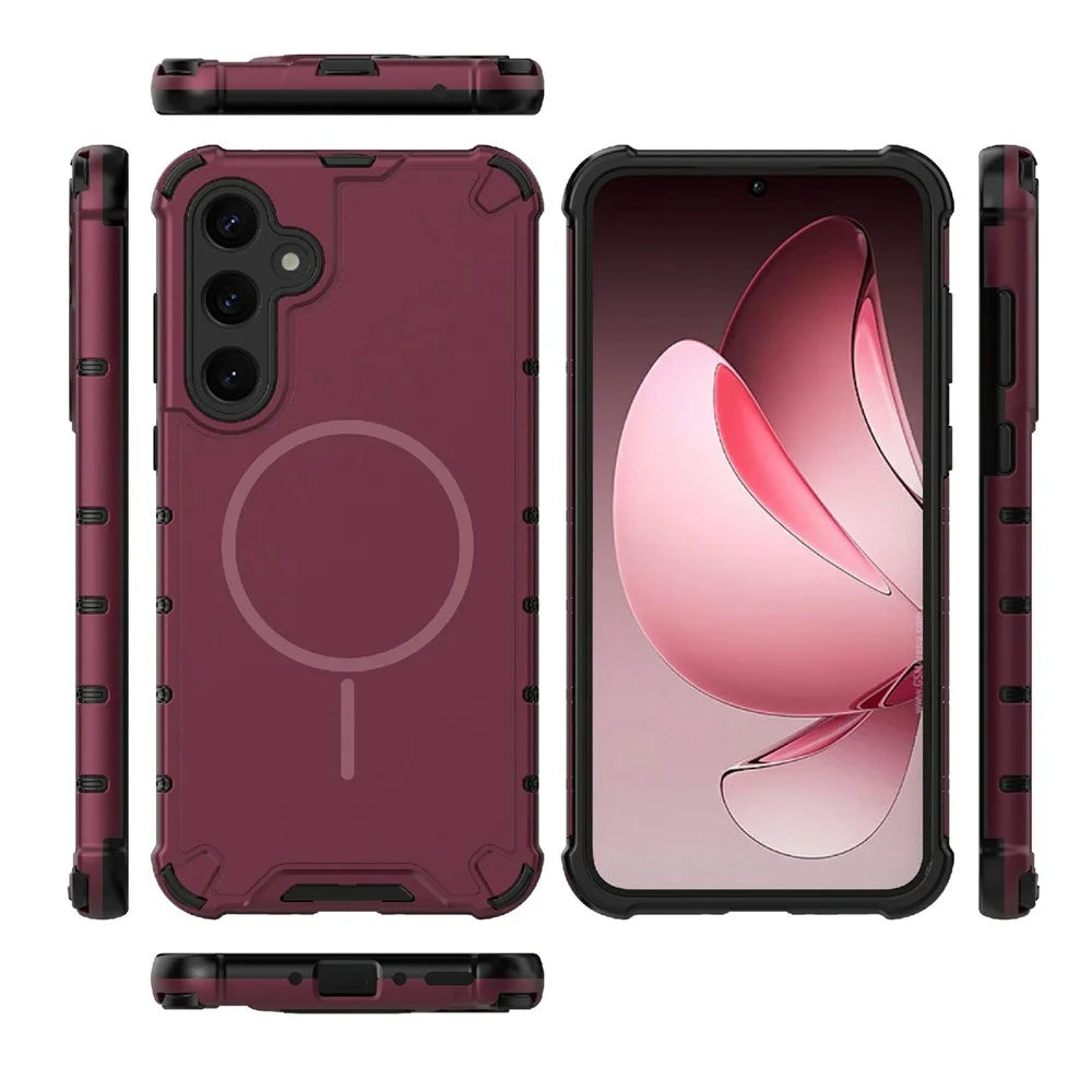 For Samsung Galaxy A35 5G Magnetic Case Heat Dissipation Shockproof TPU + PC Phone Back Cover - Purple - 3