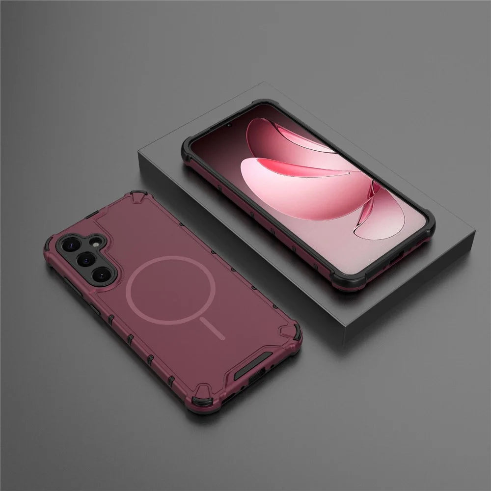 For Samsung Galaxy A35 5G Magnetic Case Heat Dissipation Shockproof TPU + PC Phone Back Cover - Purple - 4