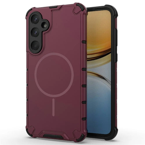 For Samsung Galaxy A55 5G Magnetic Case Heat Dissipation Shockproof TPU + PC Phone Back Cover - Purple - 1