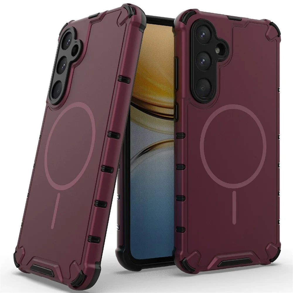 For Samsung Galaxy A55 5G Magnetic Case Heat Dissipation Shockproof TPU + PC Phone Back Cover - Purple - 2
