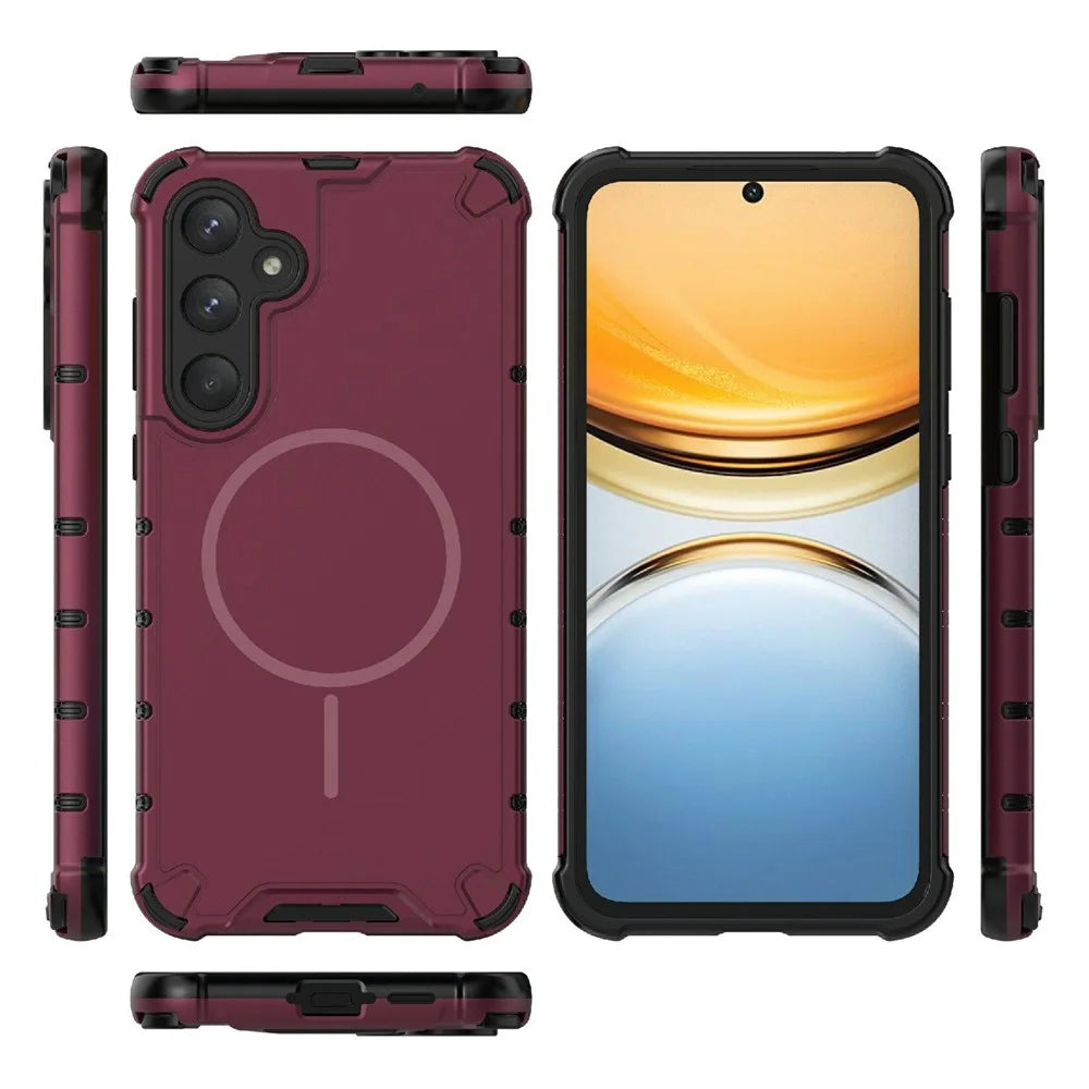 For Samsung Galaxy A55 5G Magnetic Case Heat Dissipation Shockproof TPU + PC Phone Back Cover - Purple - 3