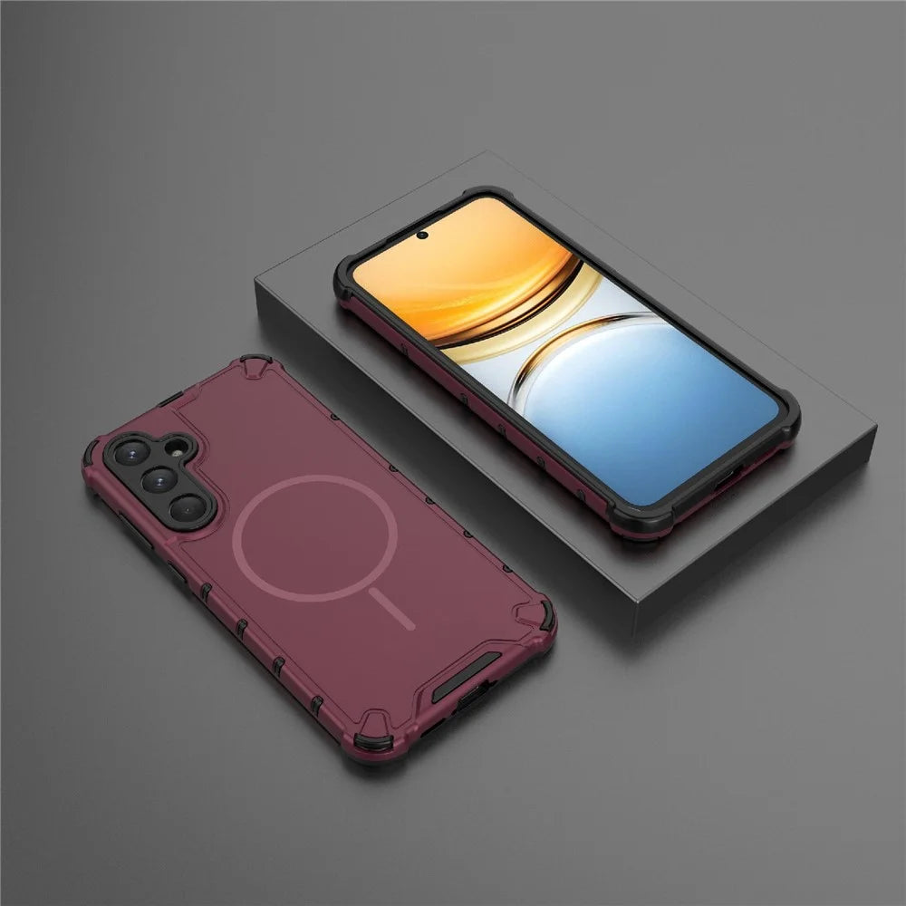 For Samsung Galaxy A55 5G Magnetic Case Heat Dissipation Shockproof TPU + PC Phone Back Cover - Purple - 4