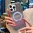 For iPhone 16 Pro Max Magnetic Case Kickstand Electroplated PC + PU Leather Phone Back Cover - Silver - 5