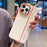 For iPhone 16 Pro Max Case Splicing PC + PU Leather Phone Back Cover with Metal Lens Ring  /  Buttons - White - 3