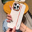 For iPhone 16 Pro Max Case Splicing PC + PU Leather Phone Back Cover with Metal Lens Ring  /  Buttons - White - 6